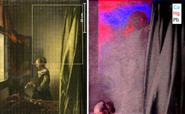 Vermeer painting scanned with Micro-XRF